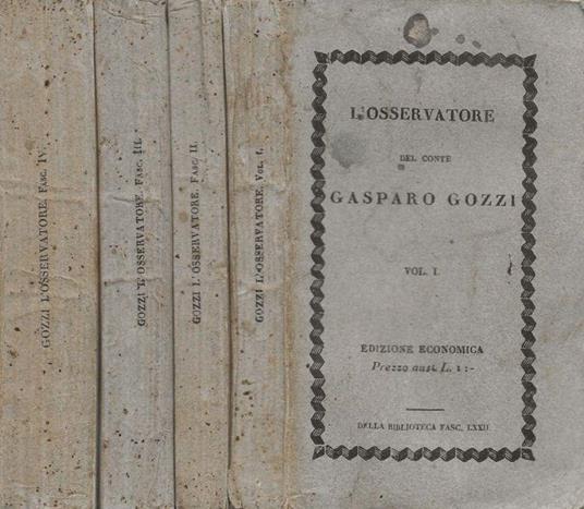 L' Osservatore - Gasparo Gozzi - copertina