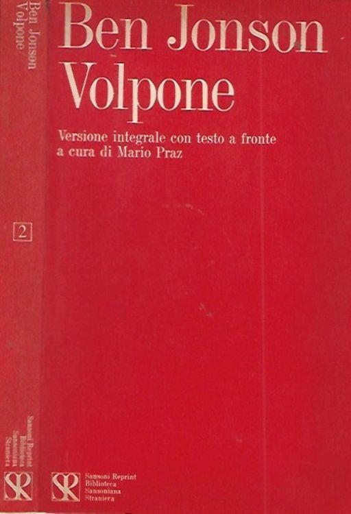 Volpone - Ben Jonson - copertina