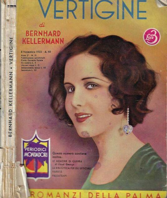 I romanzi della palma anno 1933 n.21 - Bernhard Kellermann - copertina