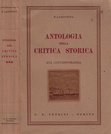 Antologia della critica storica - Franco Landogna - copertina