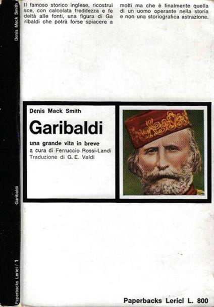 Garibaldi - Denis Mack Smith - copertina