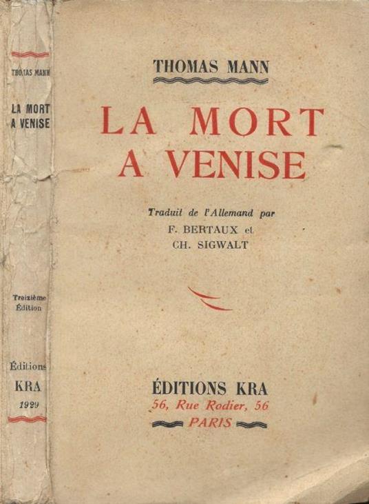 La mort a Venise - Thomas Mann - copertina