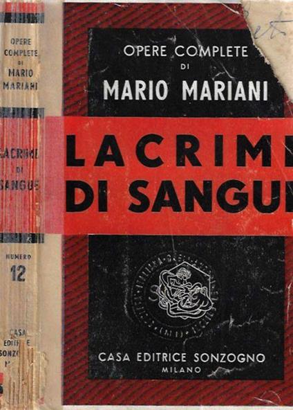 Lacrime di sangue - Mario Mariani - copertina