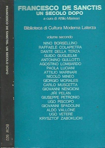 Francesco De Sanctis. Un secolo dopo, vol. II - Attilio Marinari - copertina