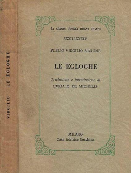 Le Egloghe - Publio Virgilio Marone - copertina