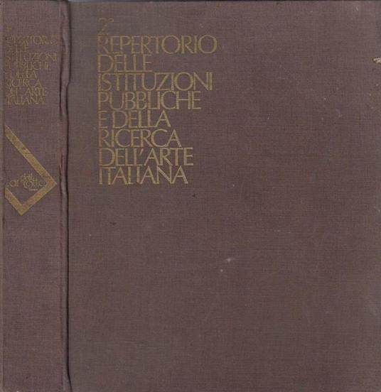 2° repertorio delle istituzioni pubbliche e della ricerca dell'arte italiana - Elio Mercuri - copertina