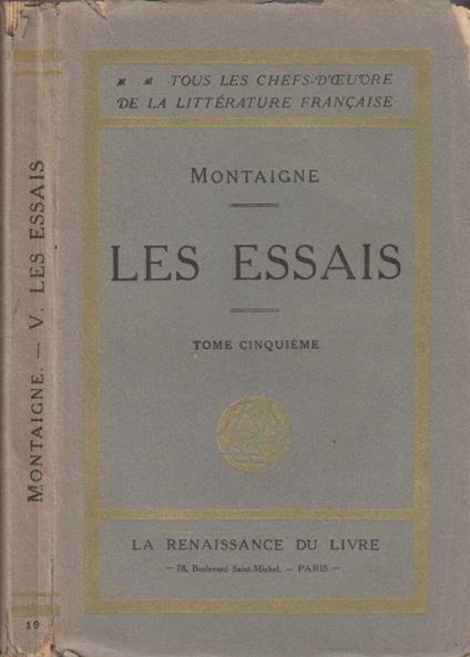 Les Essais tomo V - Montaigne - copertina