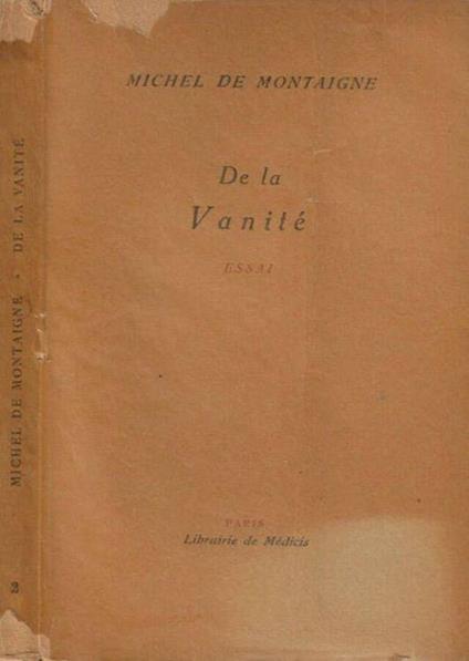 De la Vanité - Michel de Montaigne - copertina