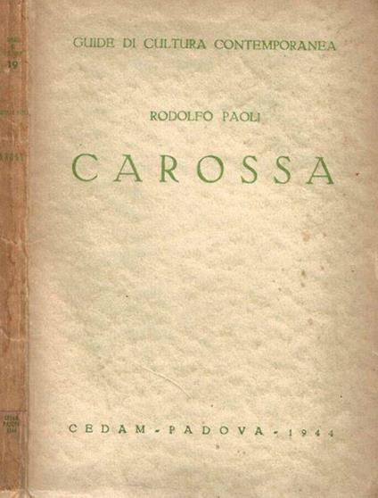 Carossa - Rodolfo Paoli - copertina