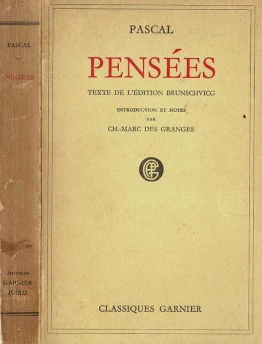 Pensèes - Blaise Pascal - copertina