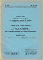 Influenza della struttura dei rivestimento interno dei condotti sull'attenuazione del rumore - L'effet de la stimulation avec une bande de bruit blanc sur le jugement d'hauteur de l'oreille contralatérale - Une méthode de mesure de l'impédance de l'o