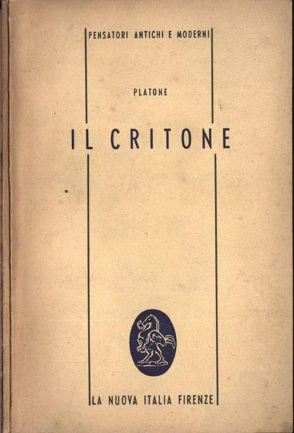 Il Critone - Platone - copertina