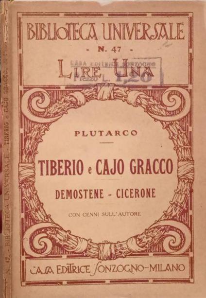 Tiberio e Cajo Gracco - Plutarco - copertina