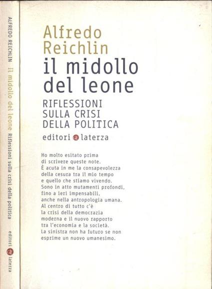Il midollo del leone - Alfredo Reichlin - copertina