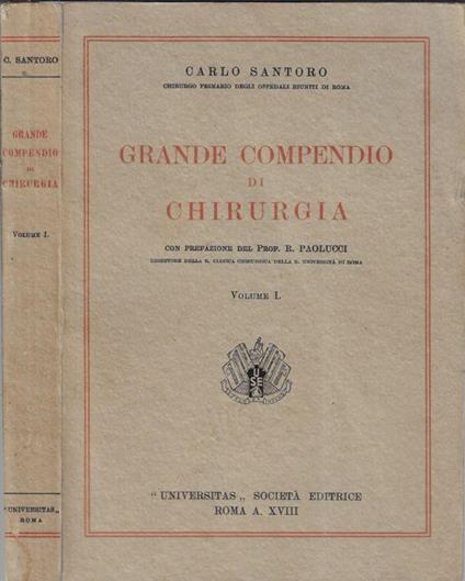 Grande compendio di chirurgia Vol I - Carlo Santoro - copertina