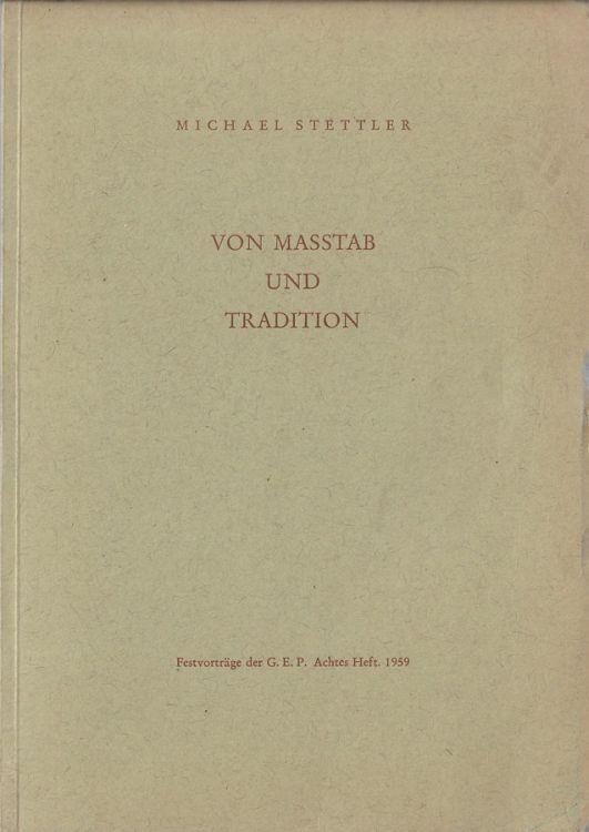Von masstab und tradition - Michael Stettler - copertina