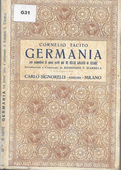 Germania - P. Cornelio Tacito - copertina