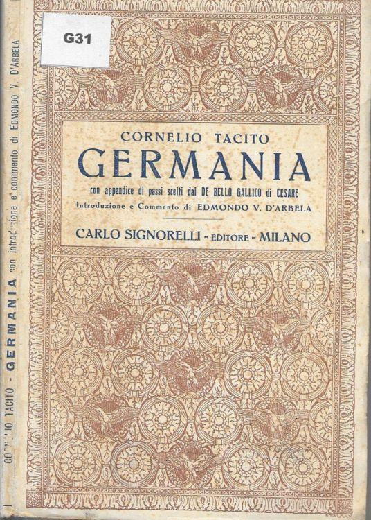 Germania - P. Cornelio Tacito - copertina