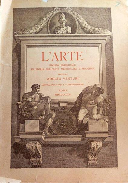 L' Arte N.1 del 1921 - Adolfo Venturi - copertina