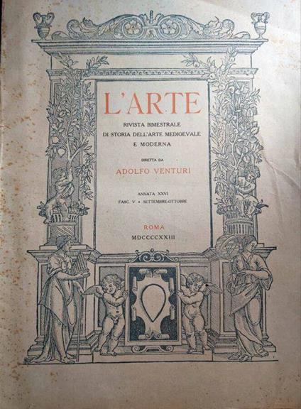 L' Arte N.5 del 1923 - Adolfo Venturi - copertina