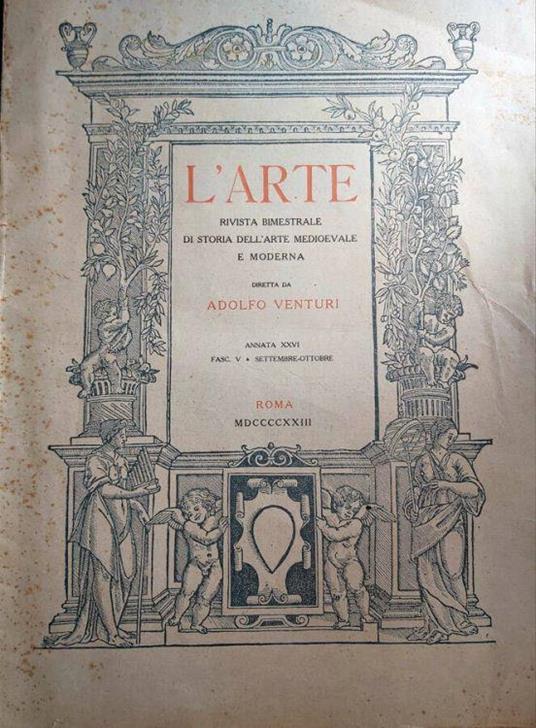 L' Arte N.5 del 1923 - Adolfo Venturi - copertina