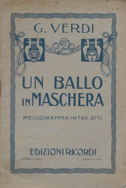 Un ballo in maschera - Giuseppe Verdi - copertina