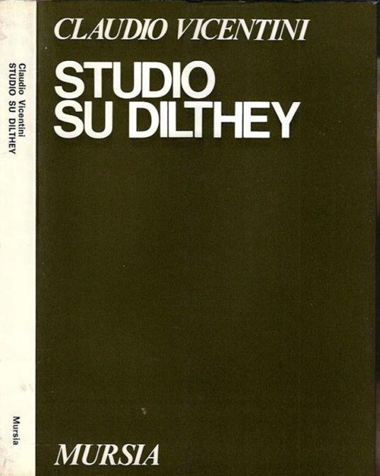 Studio su Dilthey - Claudio Vicentini - copertina