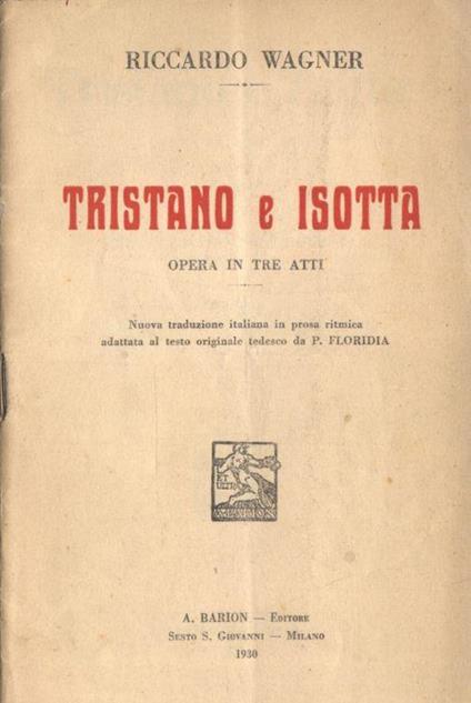 Tristano e Isotta - Richard Wagner - copertina