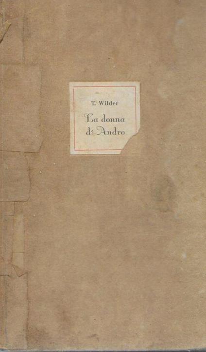 La donna di Andro - Thornton Wilder - copertina