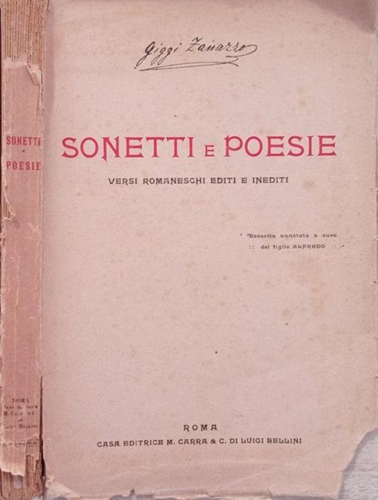Sonetti e poesie Vol.I - Giggi Zanazzo - copertina