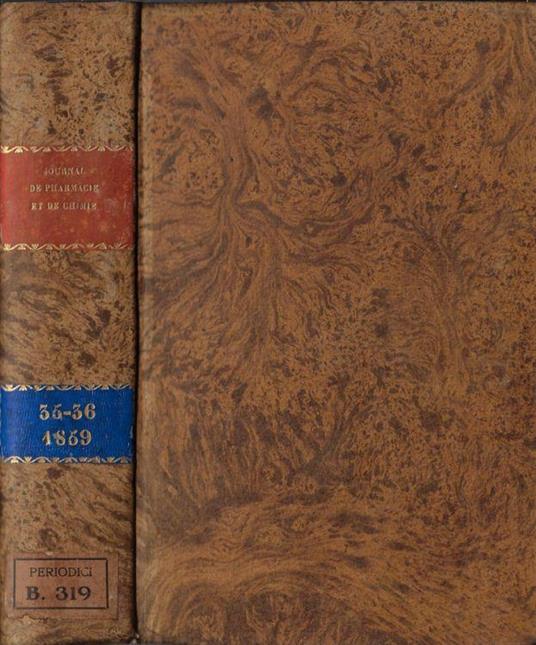 Journal de pharmacie et de chimie III série tome 35-36 1859 - copertina