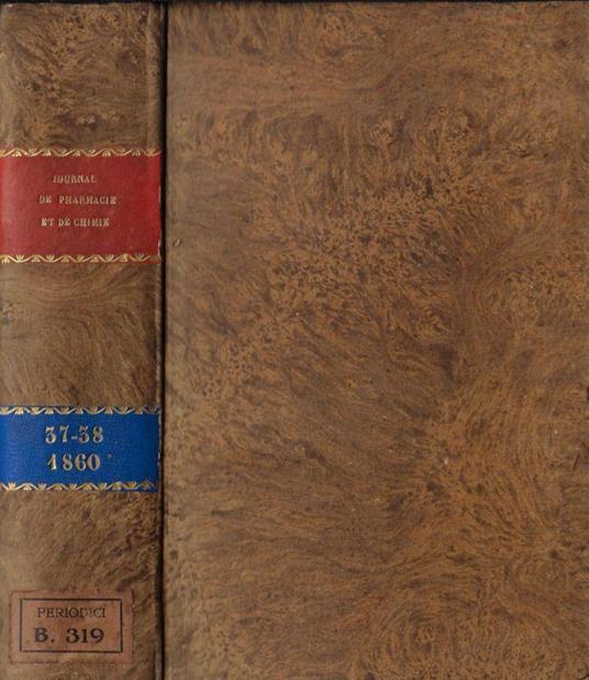 Journal de pharmacie et de chimie III série tome 37-38 1860 - copertina