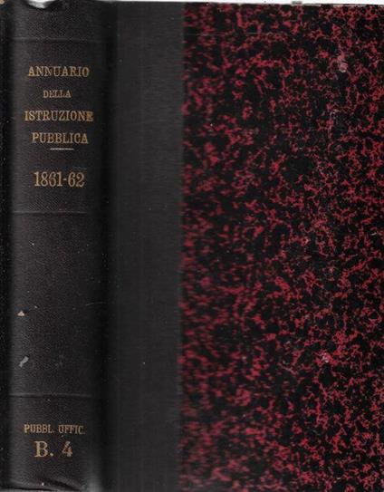 Annuario della Istruzione Pubblica per l'anno scolastico 1861-1862 - copertina