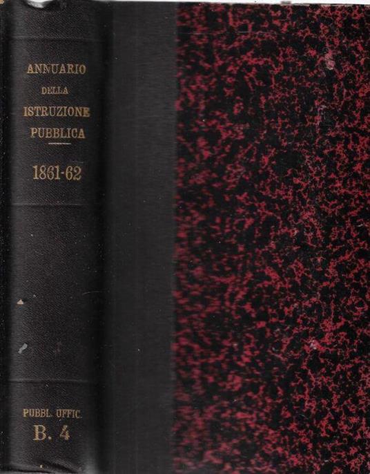 Annuario della Istruzione Pubblica per l'anno scolastico 1861-1862 - copertina