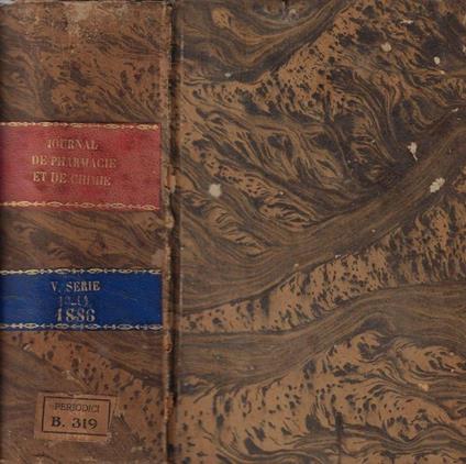 Journal de pharmacie et de chimie V série tome 13-14 1886 - copertina