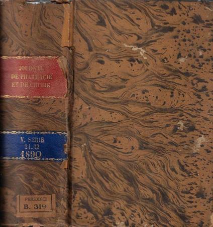 Journal de pharmacie et de chimie V série tome 21-22 1890 - copertina