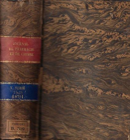 Journal de pharmacie et de chimie V série tome 23-24 1891 - copertina