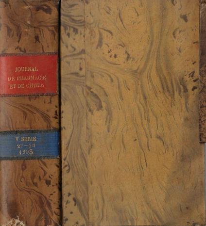 Journal de pharmacie et de chimie V série tome 27-28 1893 - copertina