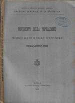 Movimento della popolazione secondo gli atti dello Stato Civile Serie nell'anno 1906