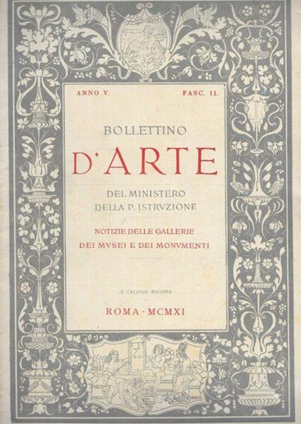 Bollettino d'arte del Ministero della P. Istruzione - copertina