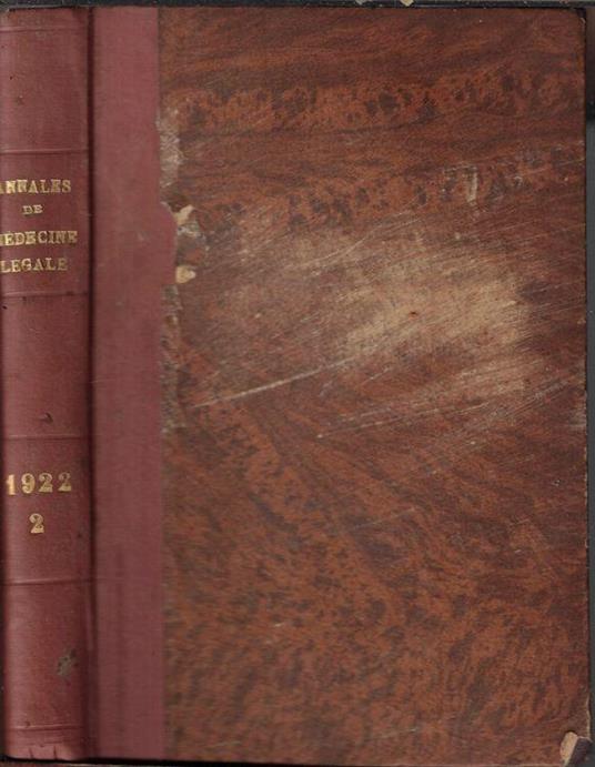 Annales de médecine légale tome II 1922 - copertina