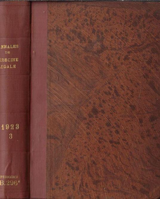 Annales de médecine légale de criminologie et de police scientifique tome III 1923 - copertina