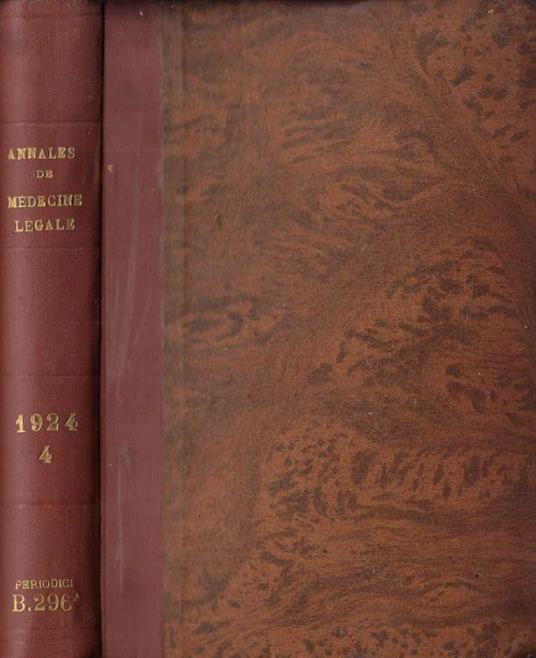Annales de médecine légale de criminologie et de police scientifique tome IV 1924 - copertina