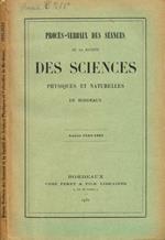 Proces-verbaux des seances de la societé des sciences physiques et naturelles de Bordeaux année 1931-1932