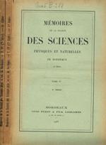 Memoires de la Societé des sciences physiques et naturelles de Bordeaux. 7 serie, tome IV, I e II cahier