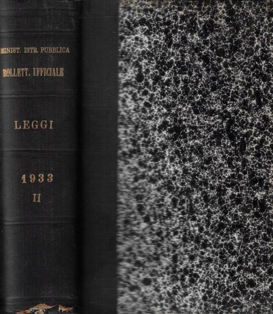 Ministero dell'Educazione Nazionale bollettino ufficiale leggi, regolamenti e altre disposizioni generali Parte II anno 1933 (2 maggio-27 giugno) - copertina