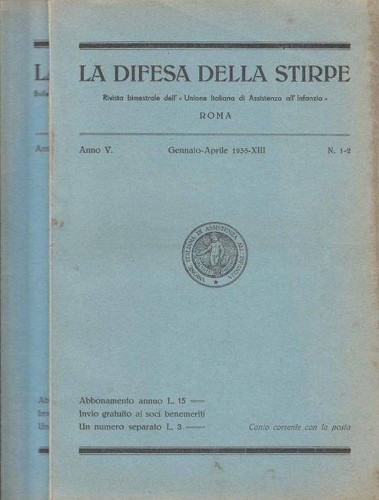La difesa della stirpe 1935 - copertina
