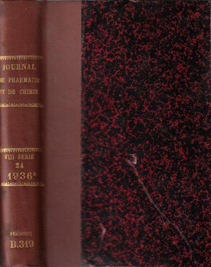 Journal de pharmacie et de chimie VIII série tome 24 1936 - copertina