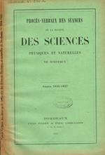 Proces-verbaux des seances de la societé des sciences physiques et naturelles de Bordeaux année 1936-1937