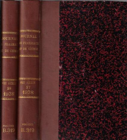 Journal de pharmacie et de chimie VIII série tome 27-28 1938 - copertina